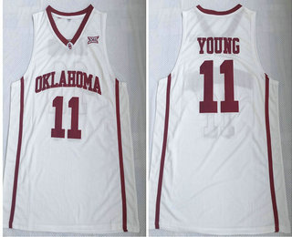 Oklahoma Sooners #11 Trae Young White College Basketball Jersey