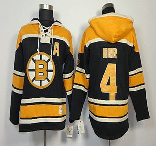 Old Time Hockey Boston Bruins #4 Bobby Orr Black Hoody