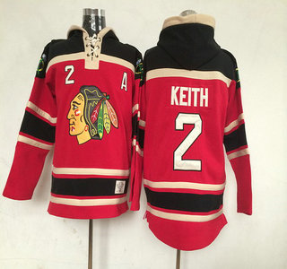 Old Time Hockey Chicago Blackhawks #2 Duncan Keith Red Hoody