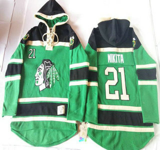Old Time Hockey Chicago Blackhawks #21 Stan Mikita Green Hoody
