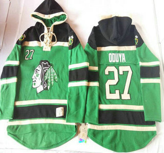 Old Time Hockey Chicago Blackhawks #27 Johnny Oduya Green Hoody