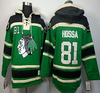 Old Time Hockey Chicago Blackhawks #81 Marian Hossa Green Hoody