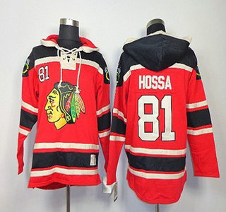 Old Time Hockey Chicago Blackhawks #81 Marian Hossa Red Hoody