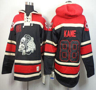 Old Time Hockey Chicago Blackhawks #88 Patrick Kane Black Ice Skulls Hoody