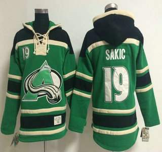 Old Time Hockey Colorado Avalanche #19 Joe Sakic Green Hoody