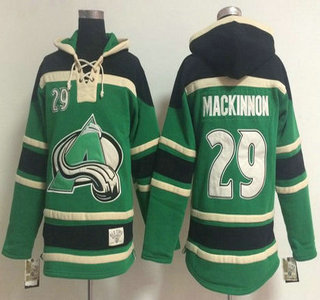 Old Time Hockey Colorado Avalanche #29 Nathan MacKinnon Green Hoodie