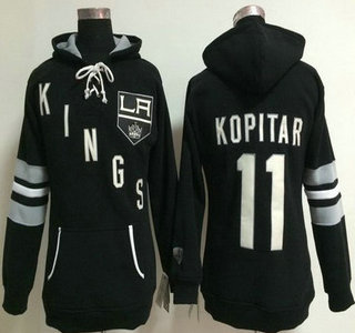 Old Time Hockey Los Angeles Kings #11 Anze Kopitar Black Womens Hoody
