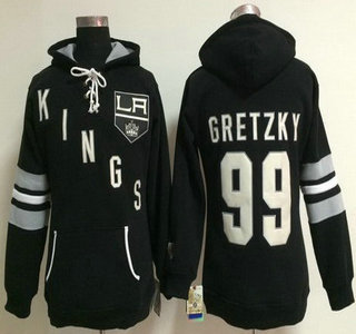 Old Time Hockey Los Angeles Kings #99 Wayne Gretzky Black Womens Hoody
