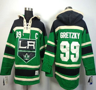 Old Time Hockey Los Angeles Kings #99 Wayne Gretzky Green Hoody