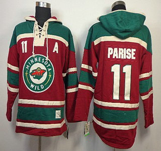 Old Time Hockey Minnesota Wild #11 Zach Parise Red Hoody