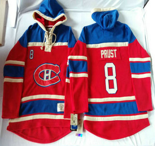 Old Time Hockey Montreal Canadiens #8 Brandon Prust Red Hoody