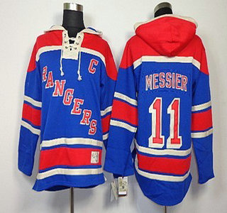 Old Time Hockey New York Rangers #11 Mark Messier Light Blue Hoody
