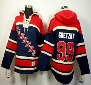 Old Time Hockey New York Rangers #99 Wayne Gretzky Navy Blue Hoody