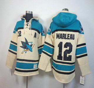Old Time Hockey San Jose Sharks #12 Patrick Marleau Cream Hoody
