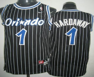 Orlando Magic #1 Penny Hardaway Black Hardwood Classics Soul Swingman Throwback Jersey