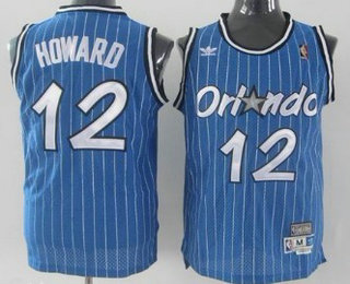 Orlando Magic #12 Dwight Howard Blue Hardwood Classics Soul Swingman Throwback Jersey