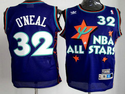 Orlando Magic 32 Shaquille O'Neal Purple 1995 All Star Throwback NBA Jersey
