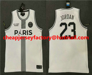 Paris Saint Germain #23 Michael Jordan White Jordan Fashion Jersey