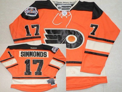Philadelphia Flyers 17 Wayne Simmonds 2012 Winter Classic Orange Jersey