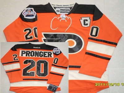 Philadelphia Flyers 20 Chris Pronger 2012 Winter Classic Orange Jersey