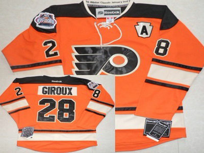 Philadelphia Flyers 28 Claude Giroux 2012 Winter Classic Orange Jersey