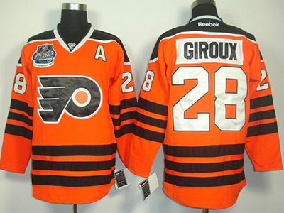 Philadelphia Flyers 28 Claude Giroux 2012 Winter Classic Orange Jersey