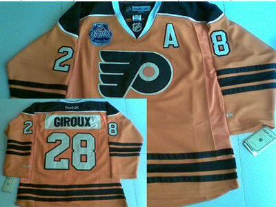 Philadelphia Flyers 28 Claude Giroux 2012 Winter Classic Orange Jersey