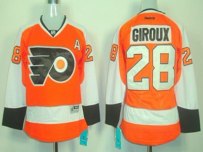 Philadelphia Flyers 28 Claude Giroux Orange Womens Jersey