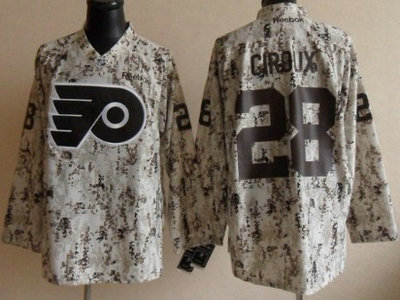 Philadelphia Flyers 28 Claude Giroux White Camo Jersey