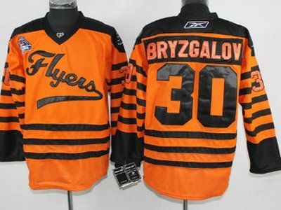 Philadelphia Flyers 30 Bryzgalov 2012 Winter Classic Orange Jersey