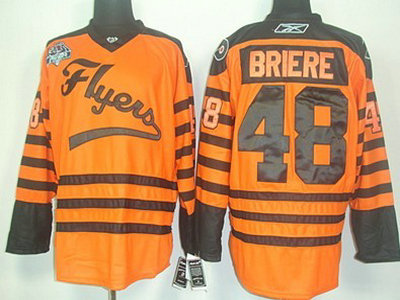 Philadelphia Flyers 48 Briere 2012 Winter Classic Orange Jersey