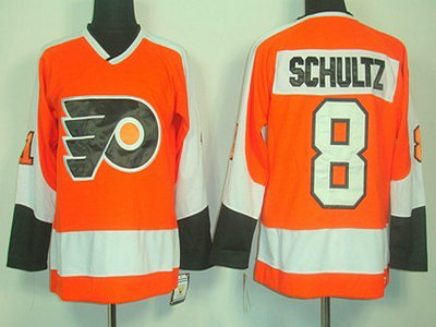 Philadelphia Flyers 8 Dave Schultz Orange CCM Jersey