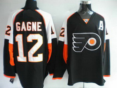 Philadelphia Flyers 12 GAGNE Black Jerseys