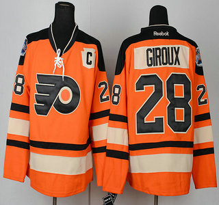 Philadelphia Flyers 28 Claude Giroux 2012 Winter Classic Orange C Patch Jersey