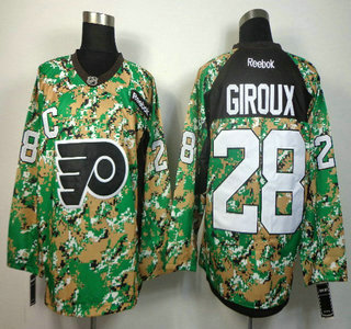 Philadelphia Flyers #28 Claude Giroux With C Patch 2014 Camo Jersey
