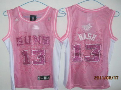 Phoenix Suns 13 Nash Pink Womens Jersey