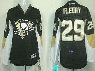 Pittsburgh Penguins 29 Andre Fleury Black Womens Jersey