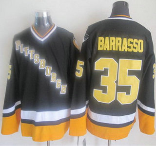 Pittsburgh Penguins #35 Tom Barrasso 1993 Black Throwback CCM Jersey