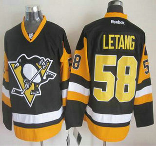 Pittsburgh Penguins #58 Kris Letang Black Third Jersey