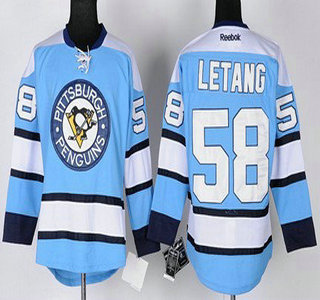 Pittsburgh Penguins #58 Kris Letang Light Blue Kids Jersey