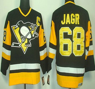 Pittsburgh Penguins #68 Jaromir Jagr Black Throwback CCM Jersey