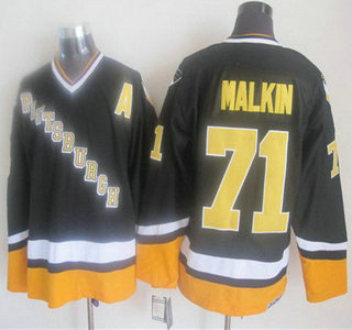 Pittsburgh Penguins #71 Evgeni Malkin 1993 Black Throwback CCM Jersey