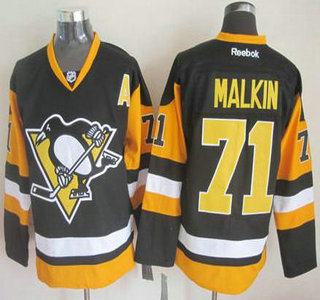 Pittsburgh Penguins #71 Evgeni Malkin Black Third Jersey