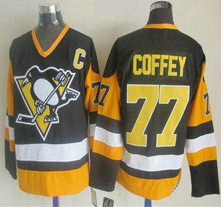Pittsburgh Penguins #77 Paul Coffey Black Throwback CCM Jersey