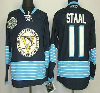 Pittsburgh Penguins 11 Jordan Staal Navy Blue Third Jersey