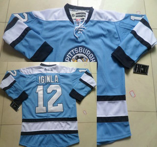 Pittsburgh Penguins 12 Jarome Iginla Light Blue Jersey