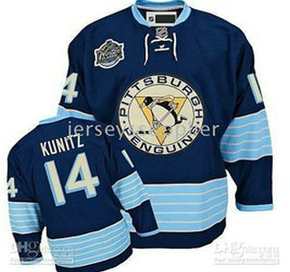 Pittsburgh Penguins 14 Chris Kunitz Navy Blue Third Jersey