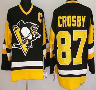 Pittsburgh Penguins 87 Sidney Crosby Black Throwback CCM Jersey