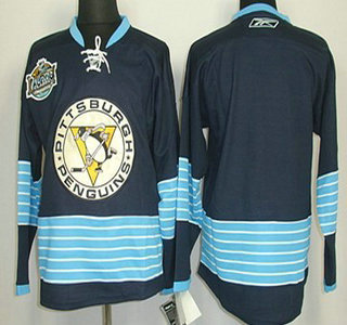 Pittsburgh Penguins Blank Navy Blue Third Jersey
