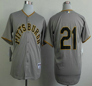 Pittsburgh Pirates #21 Roberto Clemente 1953 Gray Jersey